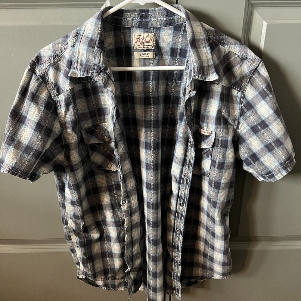 Lucky Brand Vintage Sportswear Button Up Youth Large